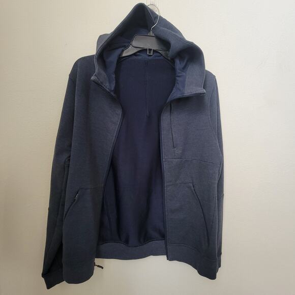 Lululemon City Sweat Zip Hoodie Heathered True Navy Sz Small Travel Performance - Picture 3 of 13